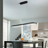 Black Oval LED Kitchen Pendant Light