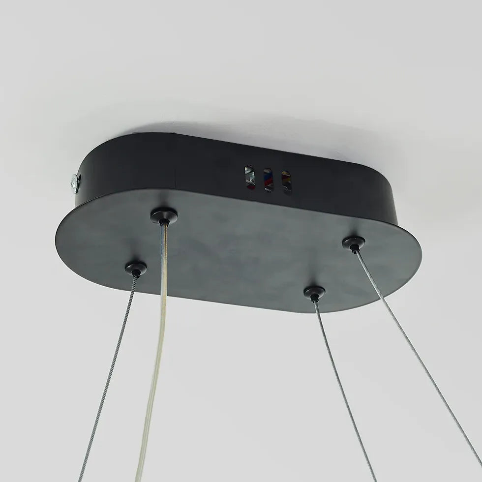 Black Oval LED Kitchen Pendant Light