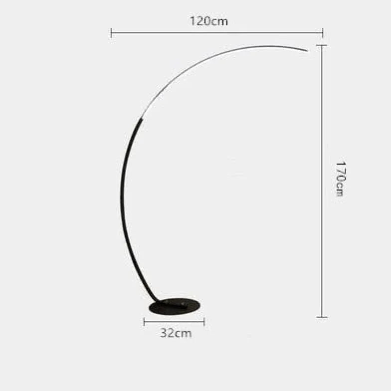 Lampada da pavimento di design curvo minimalista lineare