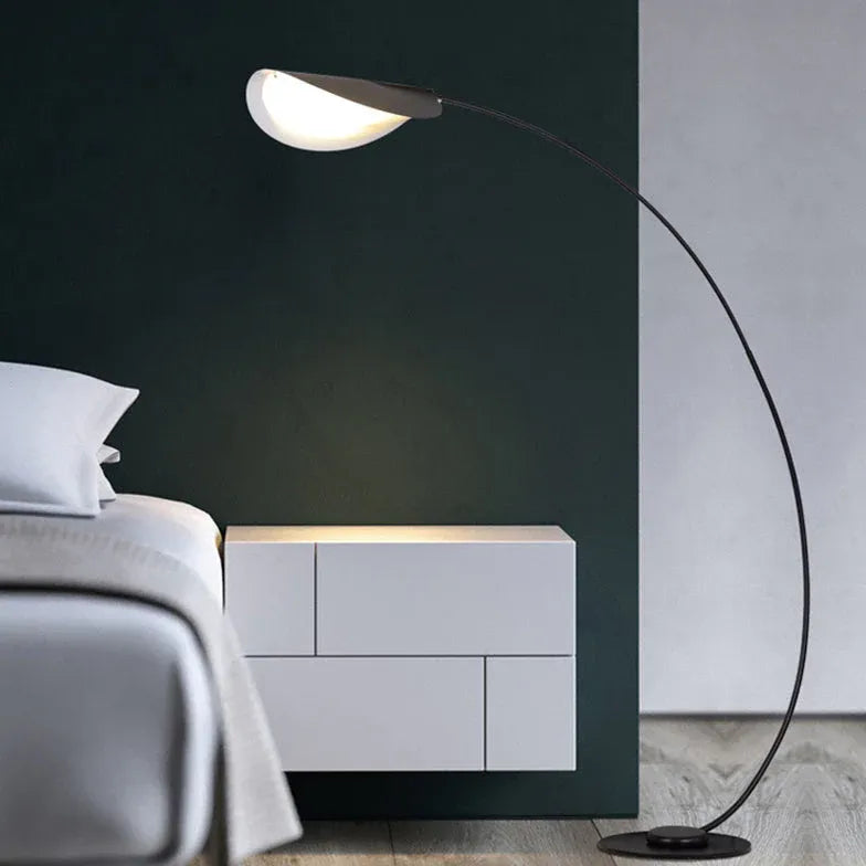 Black LED Curved Arc Floor Lamp