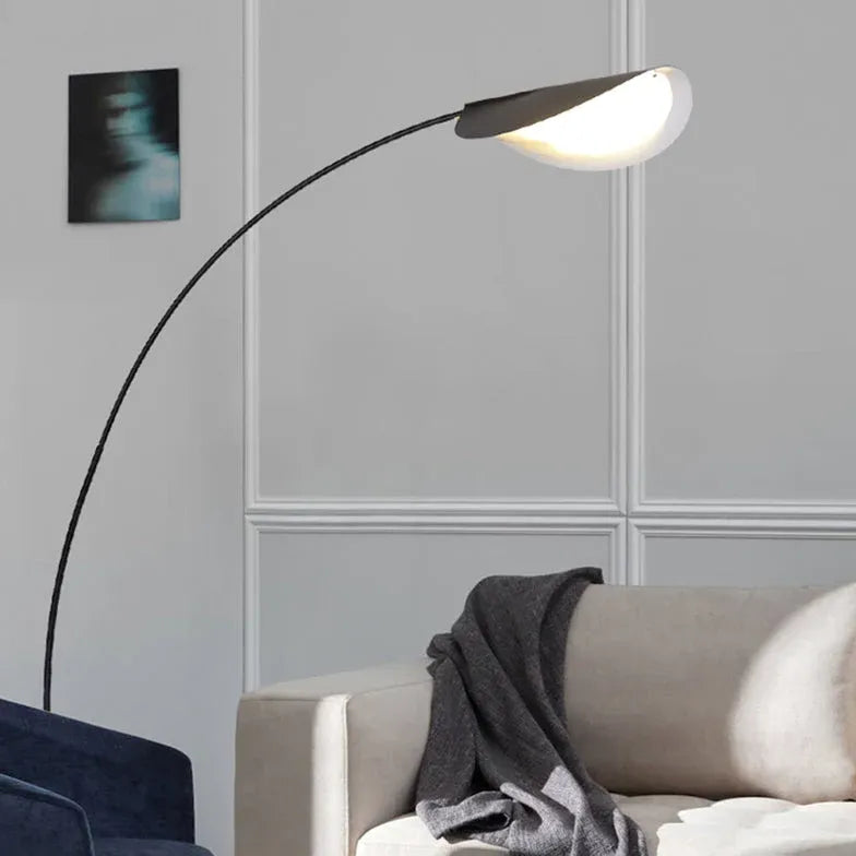 Black LED Curved Arc Floor Lamp