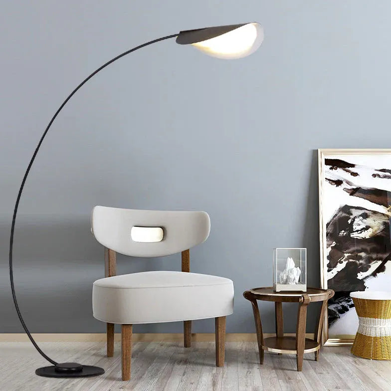 Black LED Curved Arc Floor Lamp