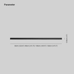 Plafoniera a soffitto lunga LED stile minimal dimmerabile nera per soggiorno