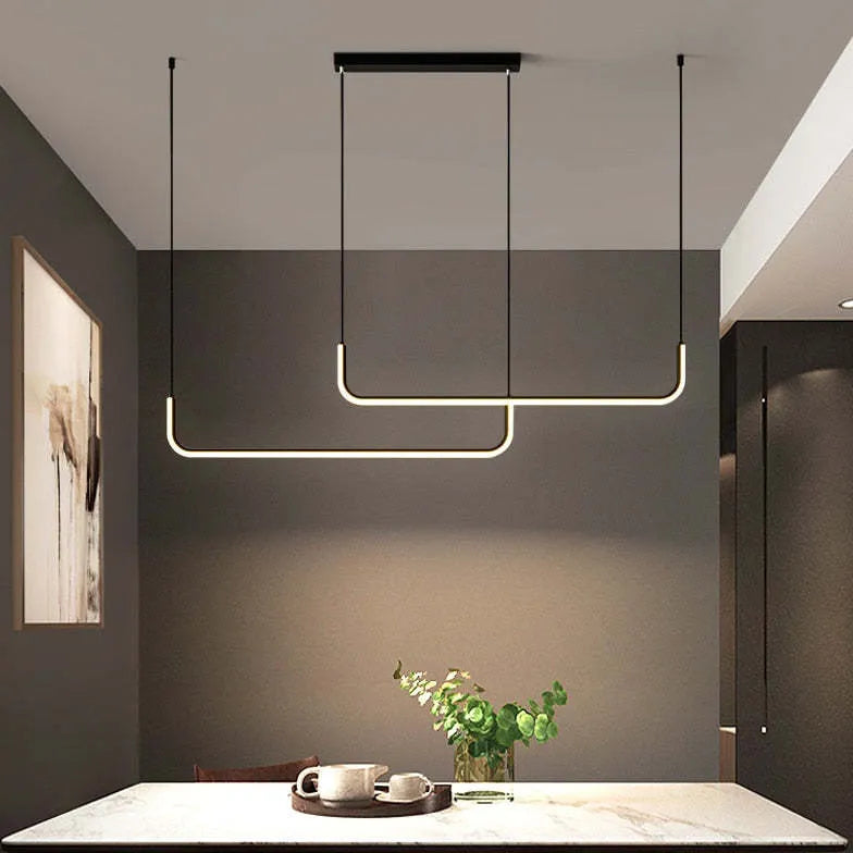 Lampadario moderno per cucina design a U incrociato