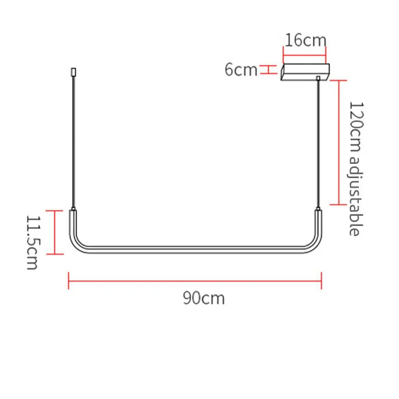 Lampadario moderno per cucina design a U incrociato