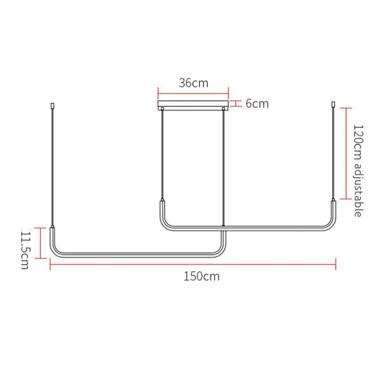 Lampadario moderno per cucina design a U incrociato