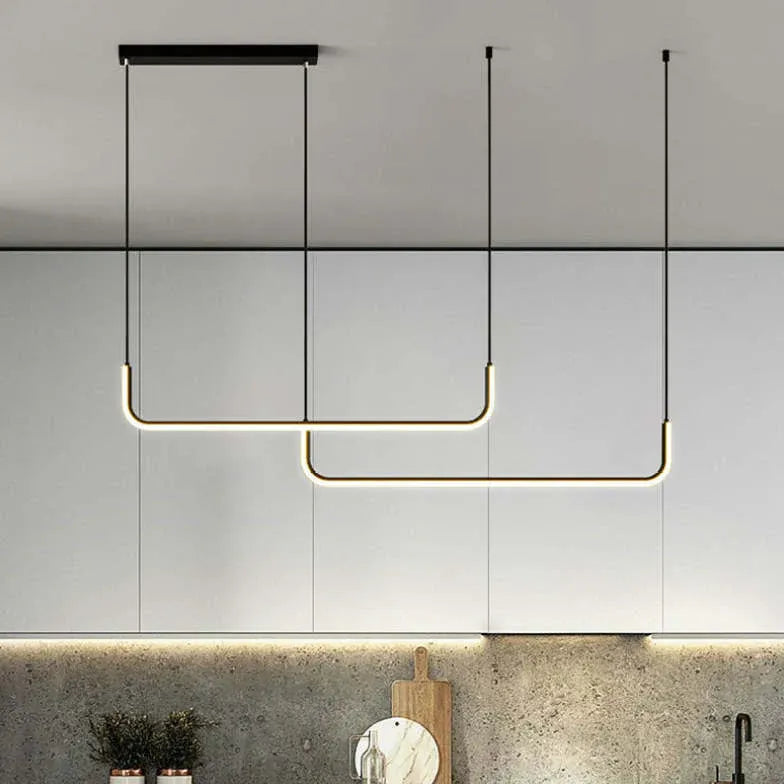 Lampadario moderno per cucina design a U incrociato