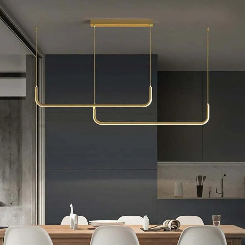 Lampadario moderno per cucina design a U incrociato