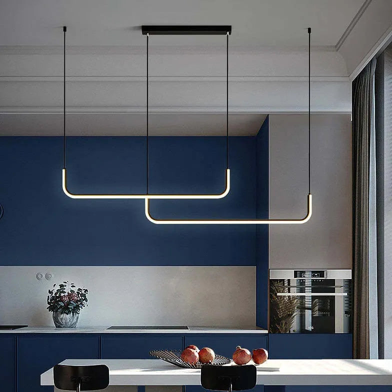 Lampadario moderno per cucina design a U incrociato