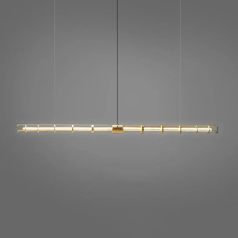 Tubular Gold Industrial LED Pendant Light