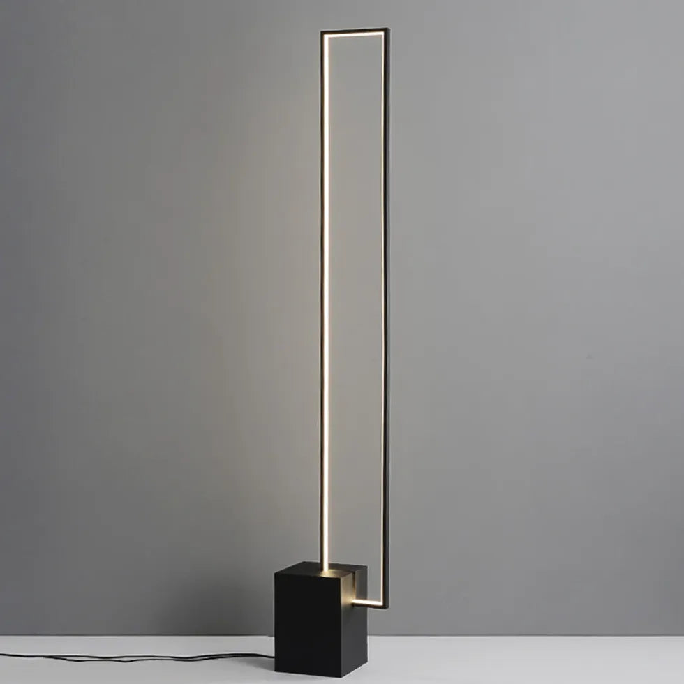 Rectangular Black LED Bedroom Floor Lamp