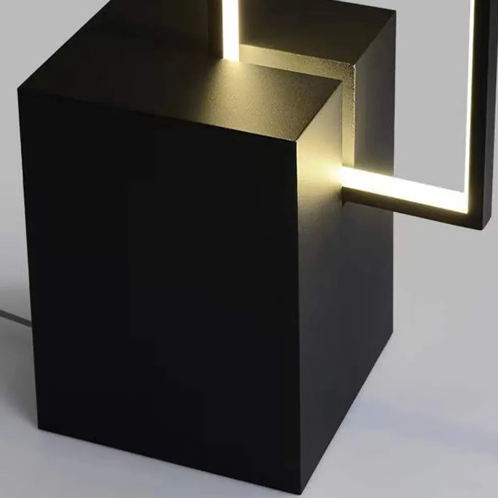 Rectangular Black LED Bedroom Floor Lamp