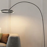 Black Ring Modern Arched Floor Lamp