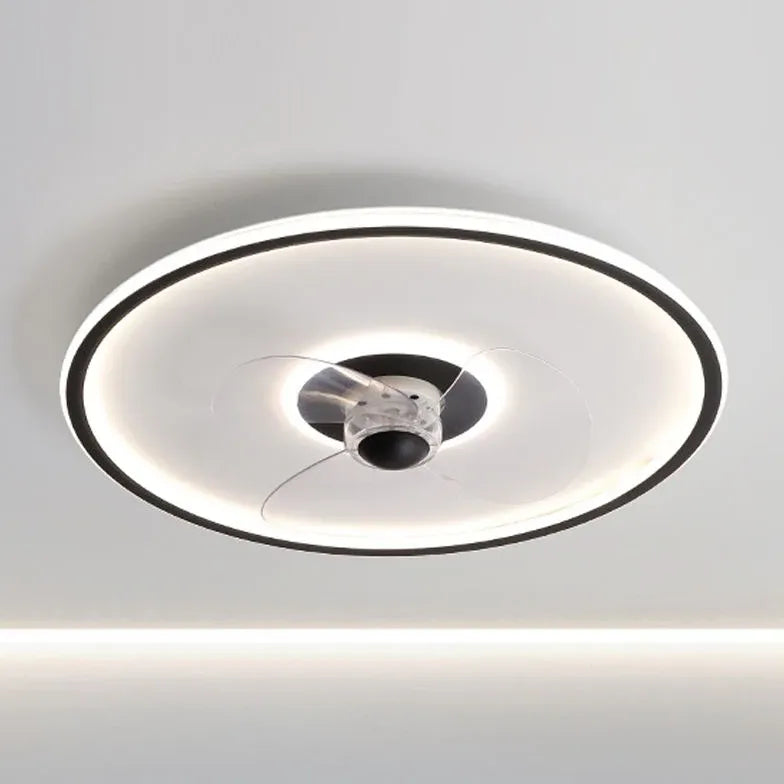 Ventilatore a soffitto a anello bianco minimalista con luce