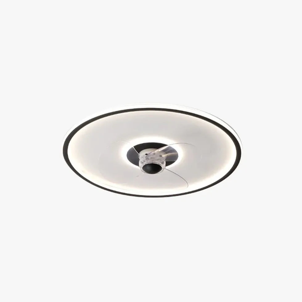 Ventilatore a soffitto a anello bianco minimalista con luce