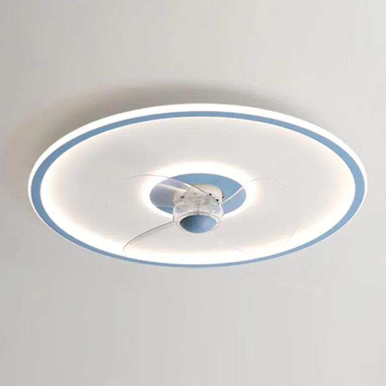 Ventilatore a soffitto a anello bianco minimalista con luce