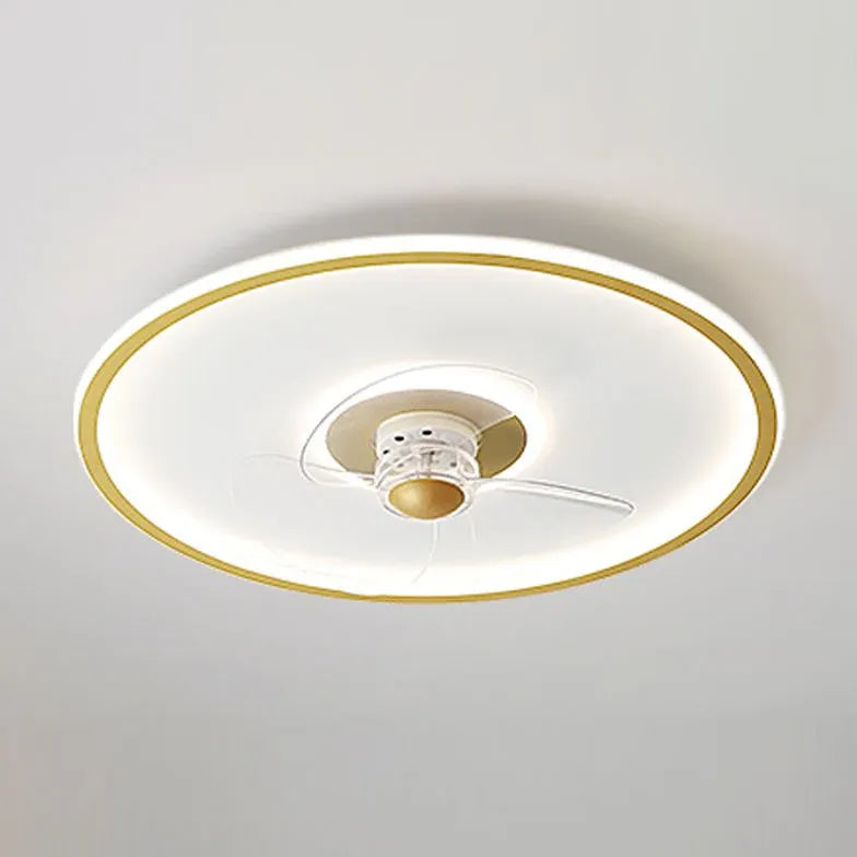 Ventilatore a soffitto a anello bianco minimalista con luce