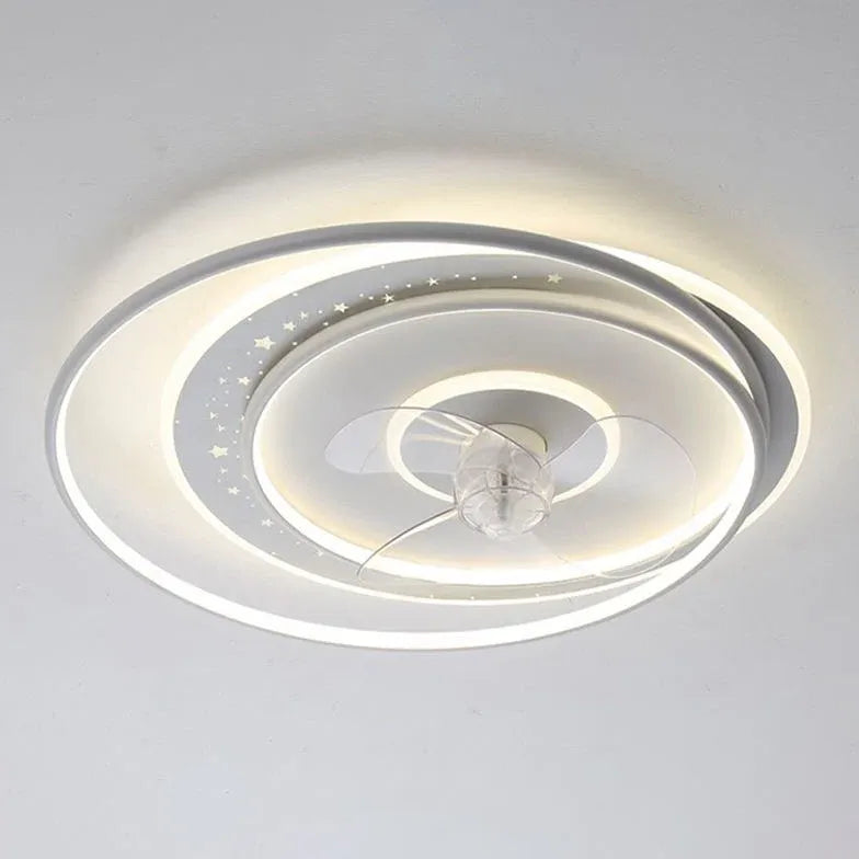 Lampada con ventilatore a soffitto Bianco Moderno