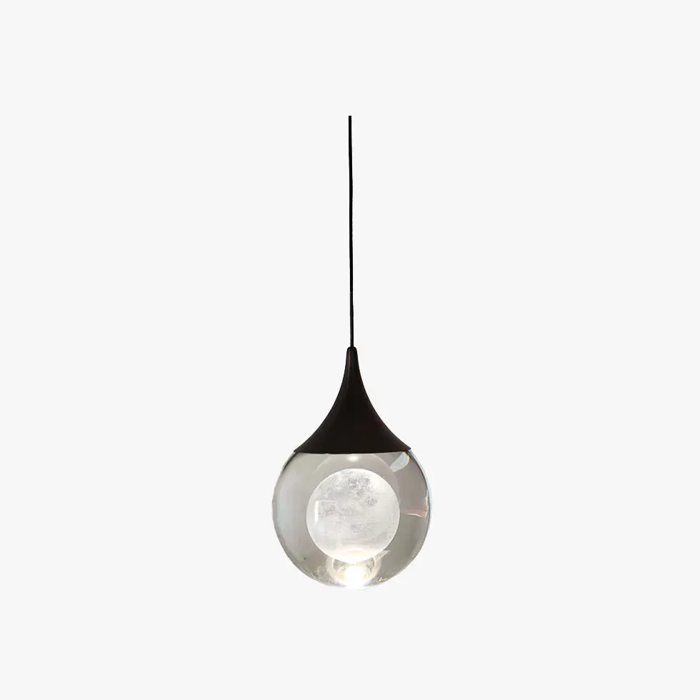 Single Transparent Glass Ball Pendant Light