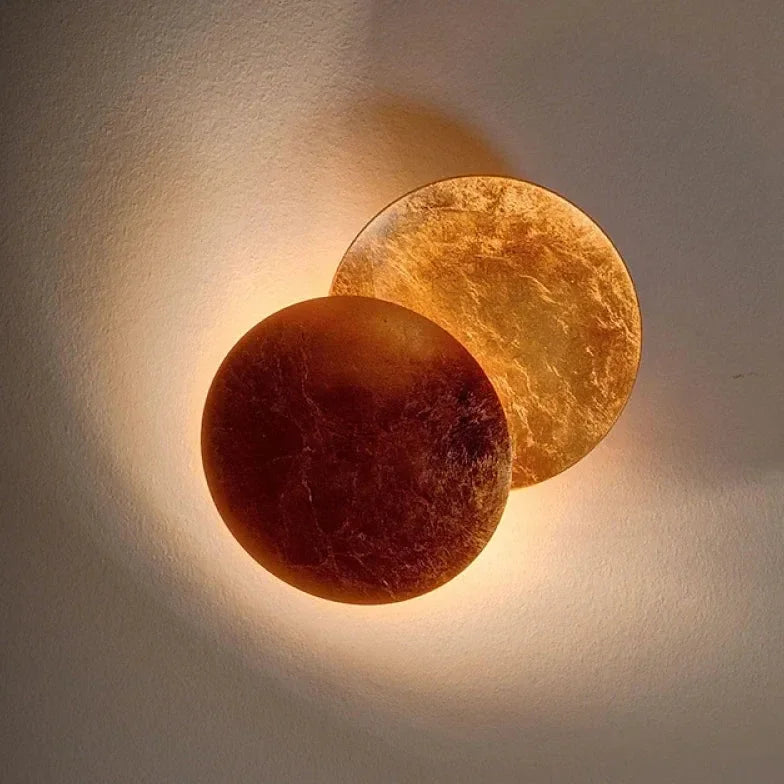 Lampada Da Muro Design Led Luna Piena Oro
