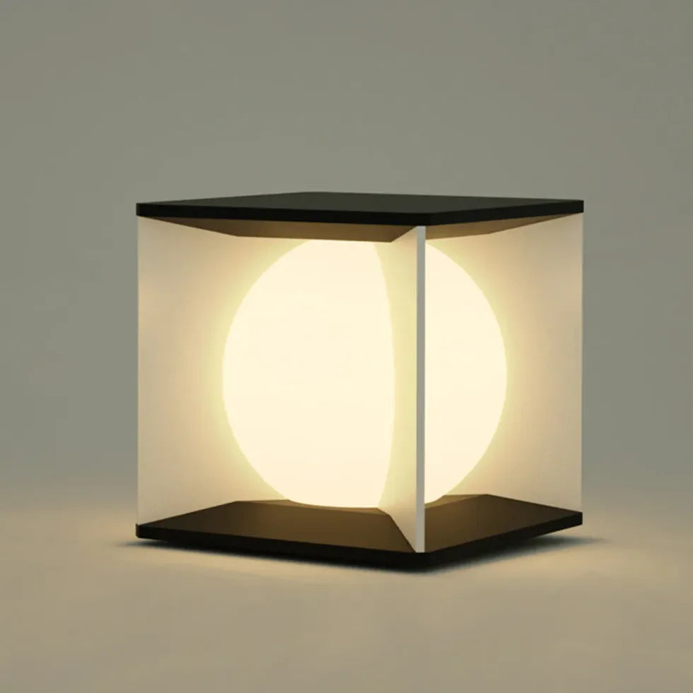 Cube Globe Solar Fence Pillar Lights