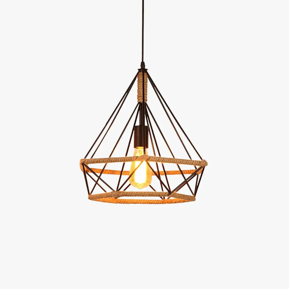 Diamond Metal Frame Industrial Pendant Light