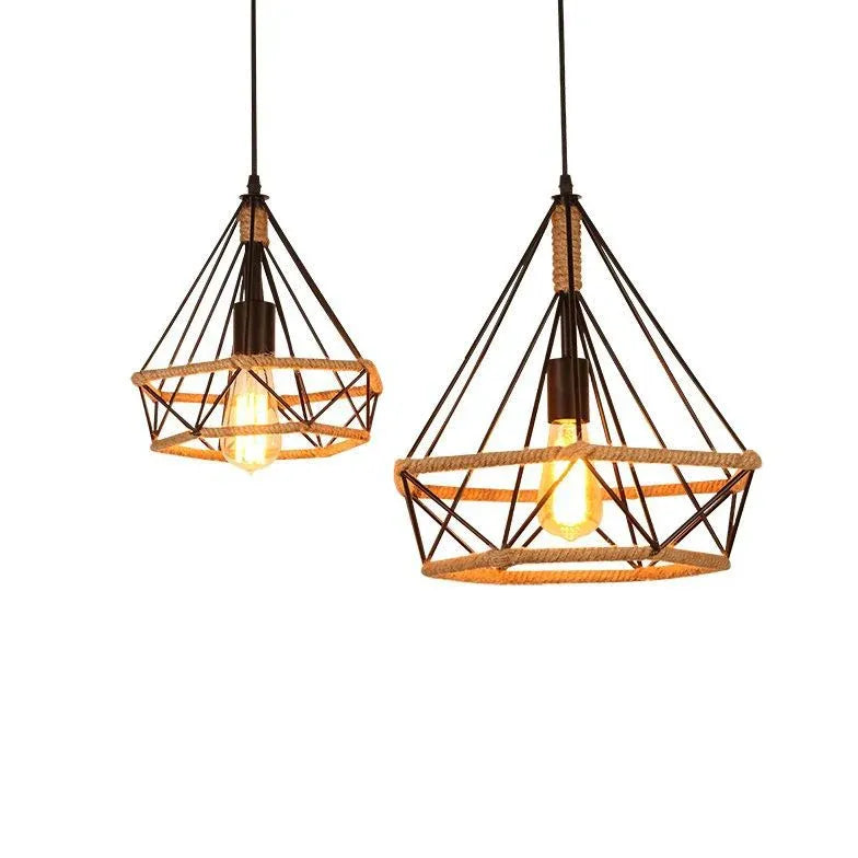 Diamond Metal Frame Industrial Pendant Light