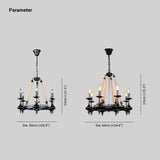 Lampadari Vintage a Sospensione Candelabro Nero