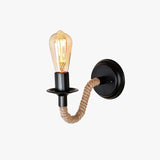 Lampada Applique Industriale Design Retro Corda Nera