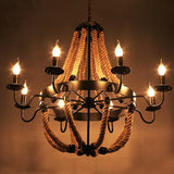 Rope Structure Vintage Candle Holder Chandelier