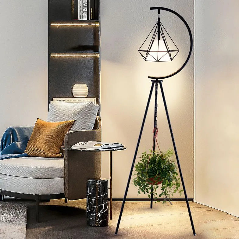 Geometric Metal Frame Triangle Floor Lamp