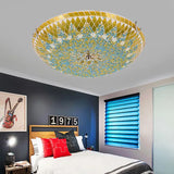 Circular Stitching Glass Modern Flush Ceiling Lights