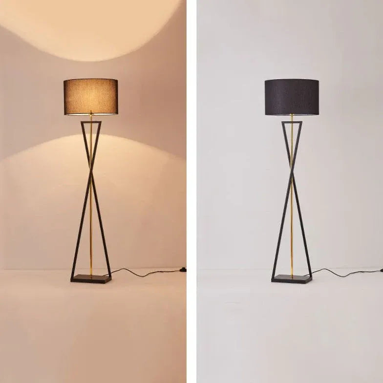 Dark Fabric Modern Tripod Floor Lamp