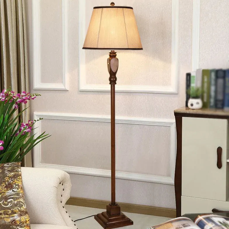 Cone-Shaped Fabric Traditional Style Floor Lamp