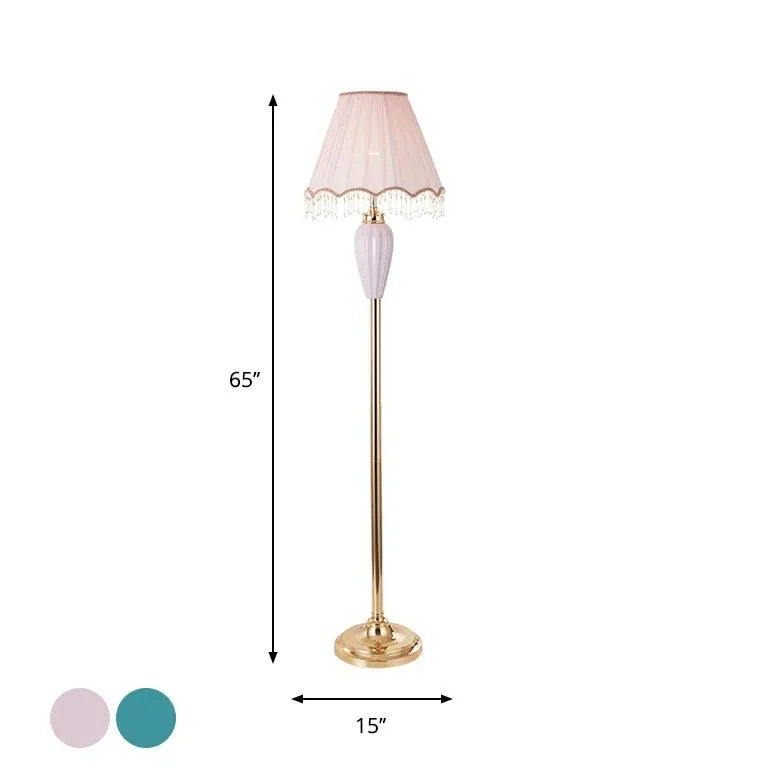 Lampada da pavimento decorativa per angolo in ceramica blu