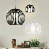 Black Iron Woven Sphere Pendant Light