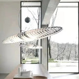 Oval Color-Blocked LED Modern Art Pendant Light