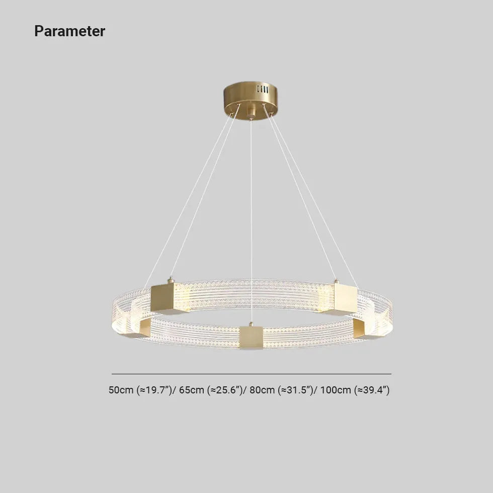 Acrylic Ring Gold LED Pendant Light