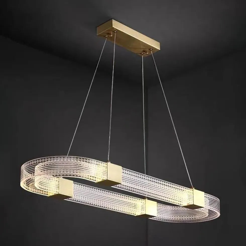 Acrylic Ring Gold LED Pendant Light