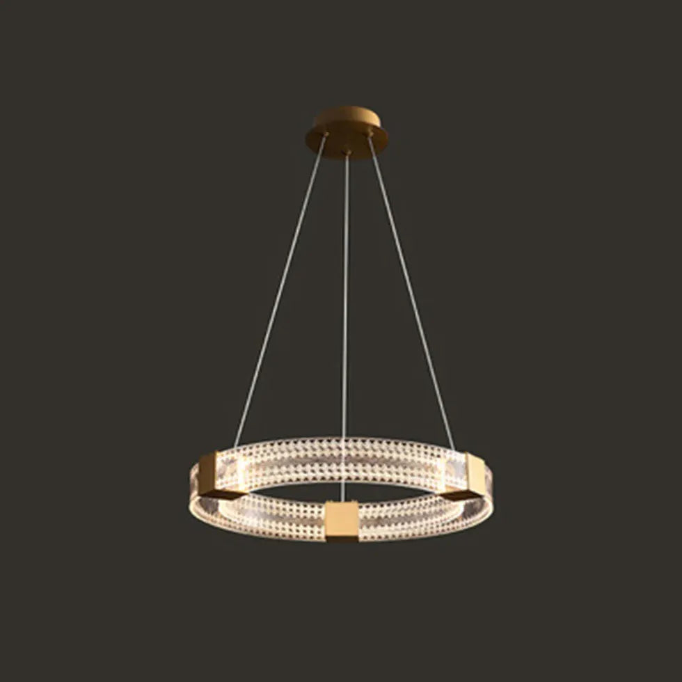 Acrylic Ring Gold LED Pendant Light