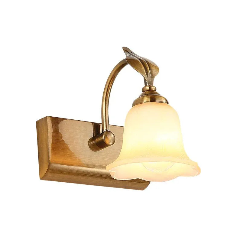 Gold Glass Flower Vintage Bathroom Wall Lights