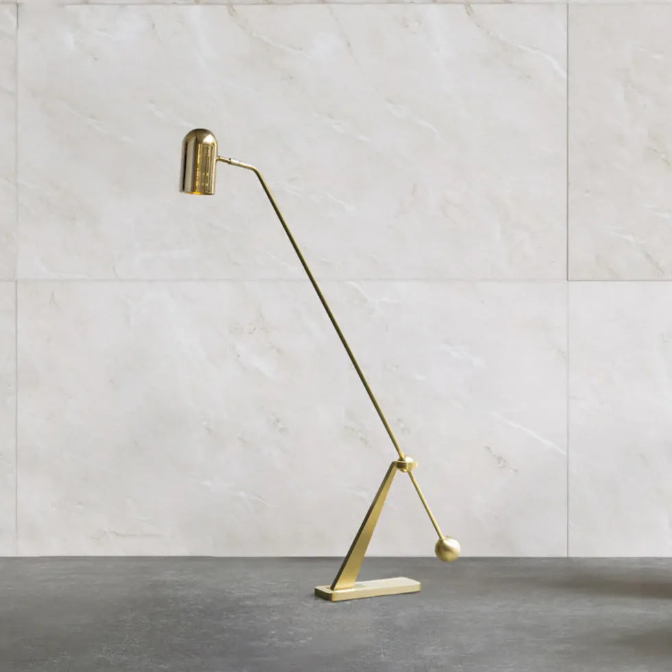 Gold Cylindrical Modern Floor Lamp