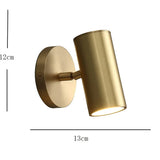 Lampada da lettura a LED oro cilindrica per camera