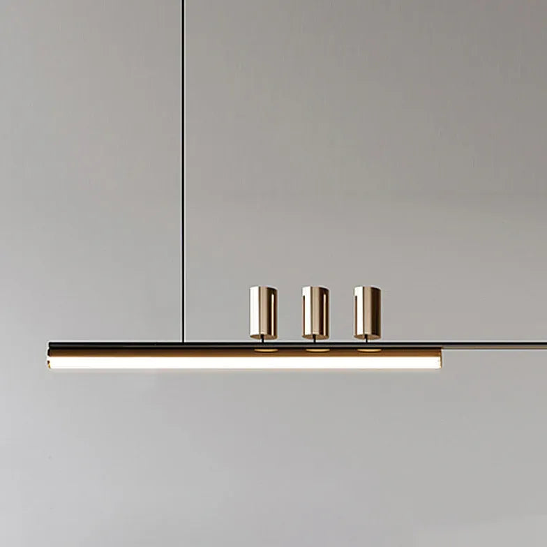 Linear Black Gold LED Dining Room Pendant Light