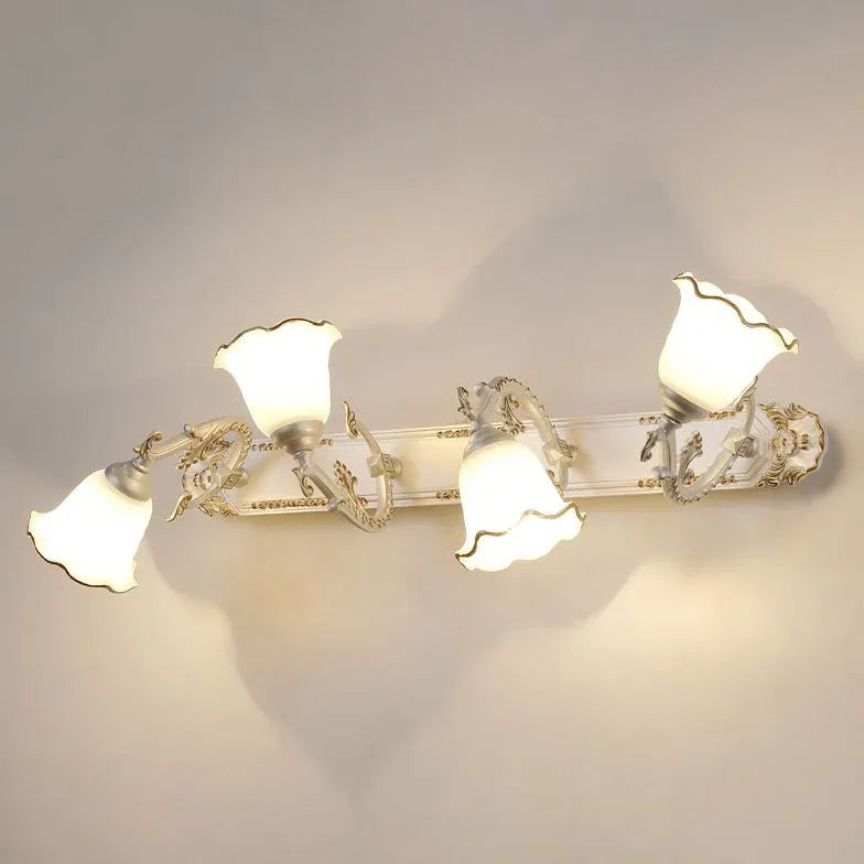 French Carving Glass Bathroom Wall Lights