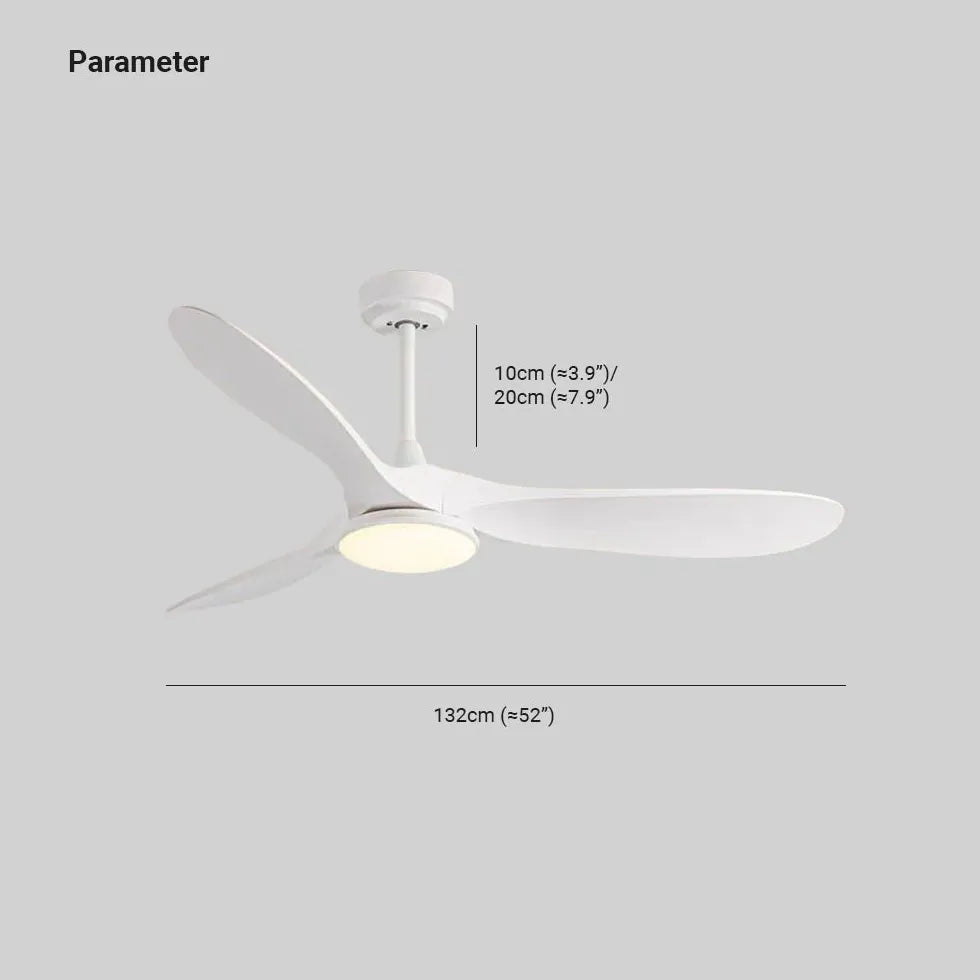 Three-Blade Streamlined Minimalist Ceiling Fan with Light