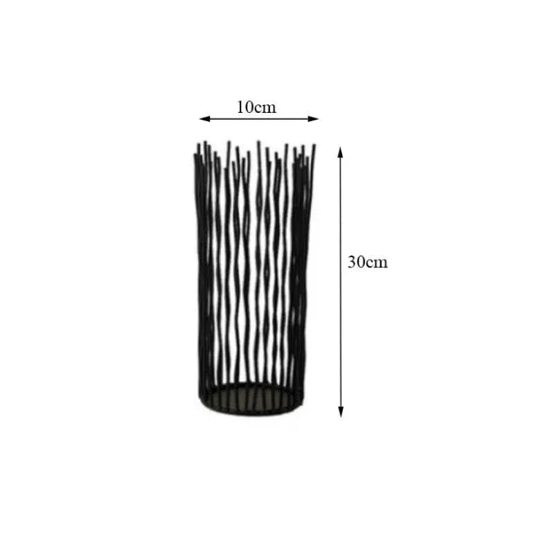 Tall Slender Striped Candle Holder Art Decoration