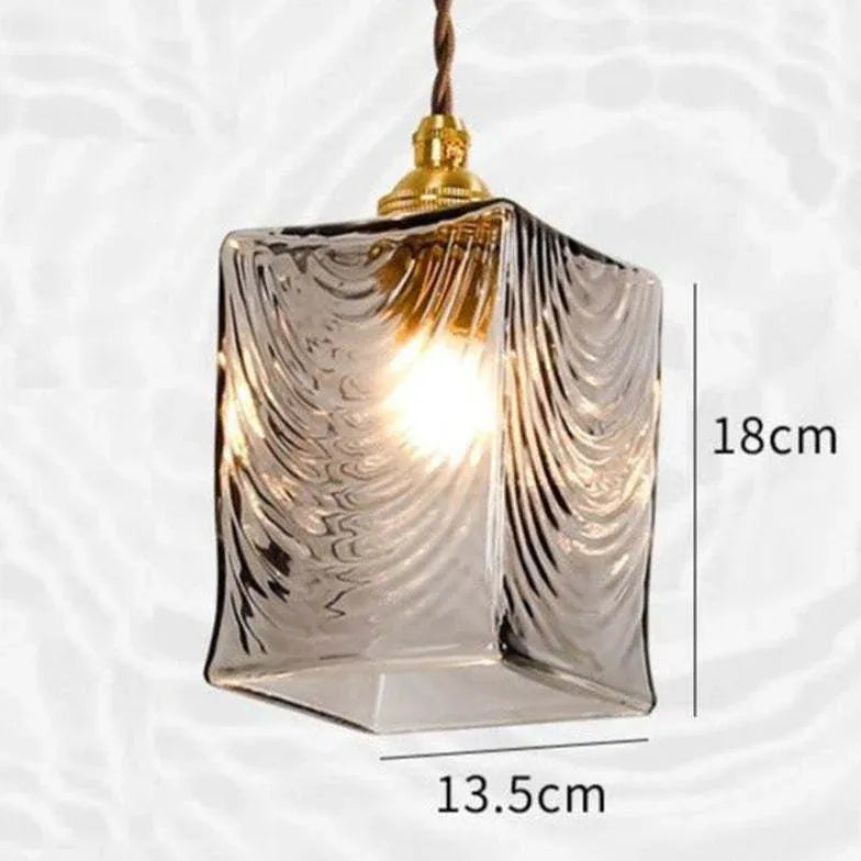 Gold Geometric Glass Bedroom Pendant Light