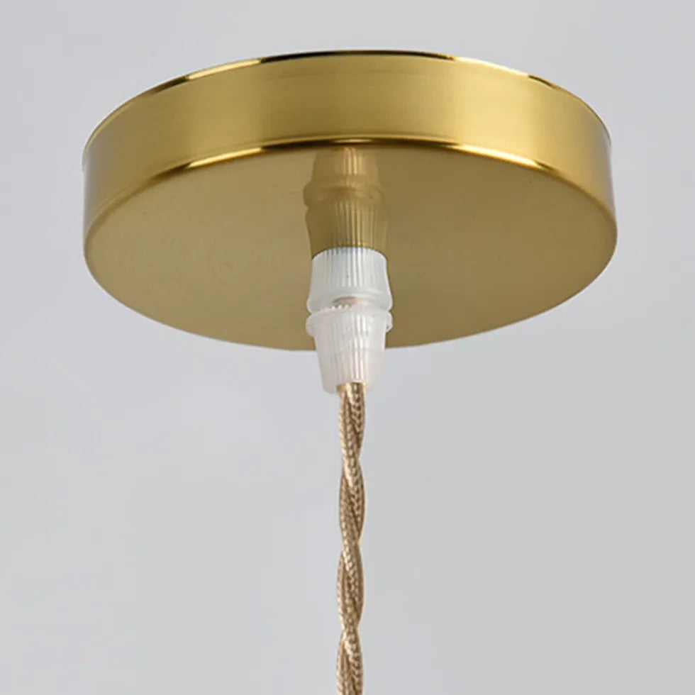 Clear Disc Glass Gold Vintage Pendant Light