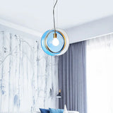 Round Colorful Glass Modern Pendant Light